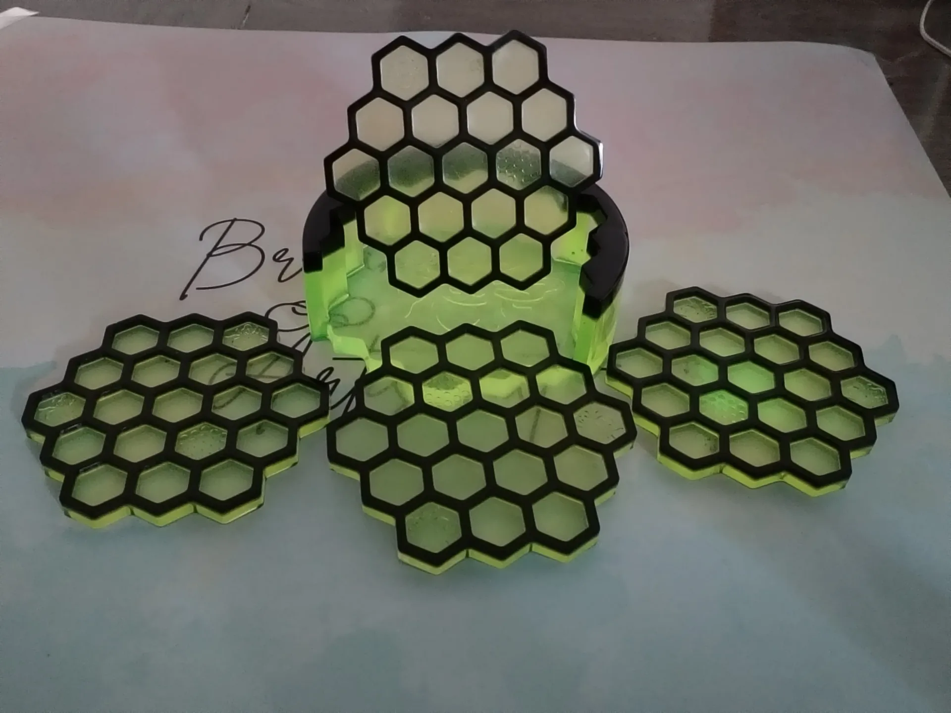 Dessous de verre en résine thème abeille